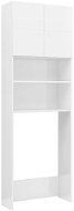 Cabinet above washing machine white high gloss 64x25,5x190 cm chipboard - Bathroom Cabinet