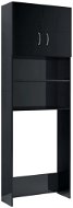 Skrinka nad práčku čierna, vysoký lesk, 64 x 25,5 x 190 cm, drevotrieska - Kúpeľňová skrinka