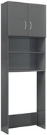 Cabinet above washing machine grey high gloss 64x25,5x190 cm chipboard - Bathroom Cabinet