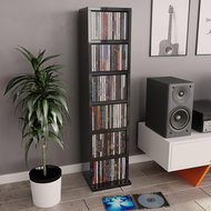CD cabinet grey high gloss 21 × 20 × 88 cm chipboard - Cabinet