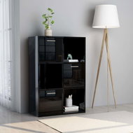 Storage cabinet black high gloss 60 × 29,5 × 90 cm chipboard - Cabinet