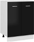 Lower cabinet black high gloss 60 × 46 × 81,5 cm chipboard - Cupboard