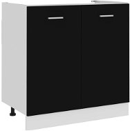 Cabinet under the sink black 80 × 46 × 81,5 cm chipboard - Cupboard