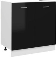 Cabinet under the sink black high gloss 80x46x81,5 cm chipboard - Cupboard