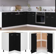 Lower corner cabinet black 75,5 × 75,5 × 80,5 cm chipboard - Cupboard