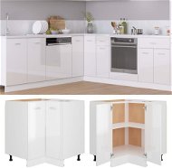 Lower corner cabinet white with gloss 75,5x75,5x80,5 chipboard - Cupboard