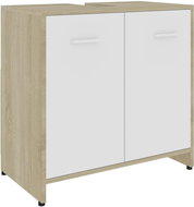 Bathroom cabinet white oak sonoma 60 × 33 × 58 cm chipboard - Bathroom Cabinet