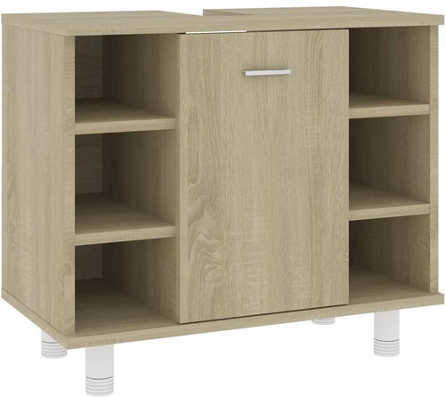 Bathroom cabinet oak sonoma 60 × 32 × 53,5 cm chipboard - Bathroom Cabinet - Main image