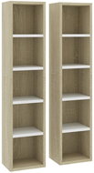 CD cabinets 2 pcs white and oak sonoma 21x16x93,5 cm chipboard - Cabinet