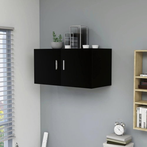 Wall cabinet black 80 × 39 × 40 cm chipboard - Cabinet - Main image