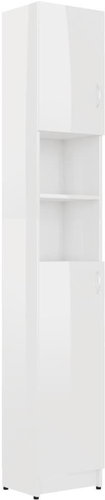 Bathroom cabinet white high gloss 32x25,5x190 cm chipboard - Bathroom Cabinet - Main image