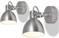 Wall Light, 2 pcs, for 2 Bulbs E14, Grey - Wall Lamp