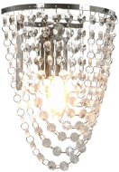 Nástěnná lampa s křišťálovými korálky stříbrná oválná E14 - Nástěnná lampa