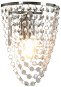 Nástěnná lampa s křišťálovými korálky stříbrná oválná E14 - Nástěnná lampa