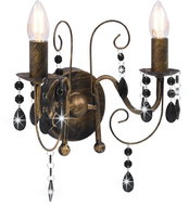 Wall Light with Beads Black Patina 2 × Bulbs E14 - Wall Lamp