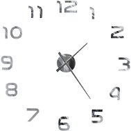 3D Nástenné hodiny s moderným dizajnom 100 cm XXL strieborné - Nástenné hodiny