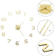 3D Nástenné hodiny s moderným dizajnom 100 cm XXL zlaté - Nástenné hodiny