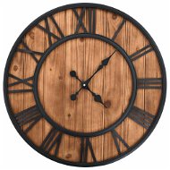 Vintage, nástenné hodiny so strojčekom Quartz, drevo a kov, 60 cm XXL - Nástenné hodiny