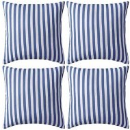 Outdoor cushions 4 pcs striped 45x45 cm navy blue - Pillow