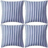 Outdoor cushions 4 pcs striped 45x45 cm navy blue - Pillow