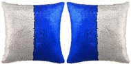 Set of pillows with sequins 2 pcs, 60 × 60 cm, blue-silver - Pillow