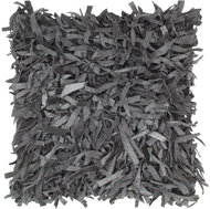 Pillow tassel grey 60 × 60 cm leather and cotton - Pillow