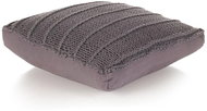 Square knitted cotton floor cushion 60 × 60 cm grey - Pillow