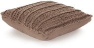 Square knitted cotton floor cushion 60 × 60 cm brown - Pillow