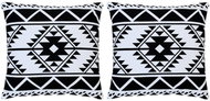 Printed pillows 2 pcs black and white 40 × 40 cm cotton - Pillow