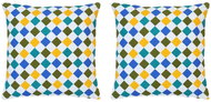 Printed pillows 2 pcs multicoloured 40 × 40 cm cotton - Pillow