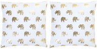 Pillows with glossy print 2 pcs white and gold 40 × 40 cm cotton - Pillow