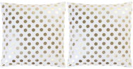 Pillows with glossy print 2 pcs white and gold 40 × 40 cm cotton - Pillow