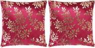 Pillows with glossy print 2 pcs chestnut and gold 40x40 cm velvet - Pillow