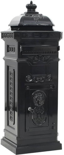 Column mailbox in vintage style rustproof black - Mailbox - Main image