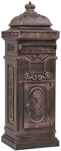 Columnar mailbox in vintage style rustproof bronze - Mailbox - Main image