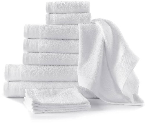 12-piece set of towels and bath towels cotton 450 g\m2 white - Towel - Main image