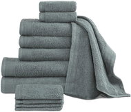 12-piece set of towels and bath towels cotton 450 g\m2 green - Towel