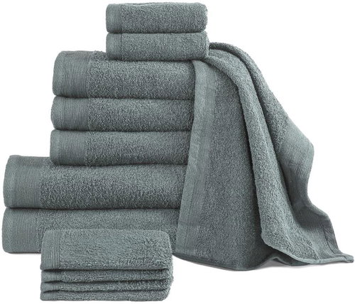 12-piece set of towels and bath towels cotton 450 g\m2 green - Towel - Main image