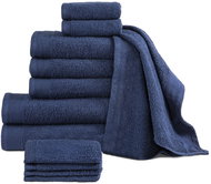 12-piece set of towels and bath towels cotton 450 g\m2 navy blue - Towel