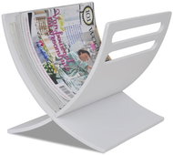 Stojan na časopisy dřevěný, volně stojící, bílý - Stojan na časopisy