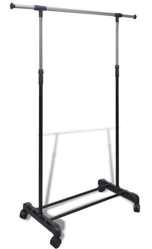 Adjustable clothes rack 4 castors 2 wardrobe poles - Clothes Hanger - Main image