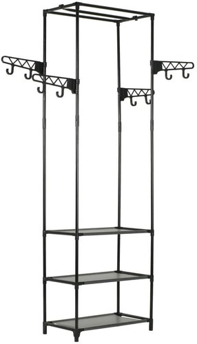 Clothes rack steel and non-woven 55x28,5x175 cm black - Clothes Hanger - Main image