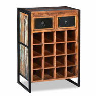 Wine Rack for 16 Bottles Solid Recycled Wood - Wine Stand