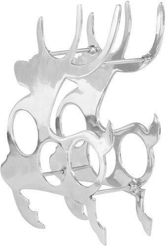 Wine rack silver 33 × 14 × 54 cm solid aluminium - Wine Stand - Main image
