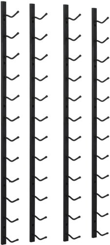 Wall mounted wine rack for 12 bottles 2 pcs black iron - Wine Stand - Main image