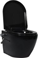 Závesné WC bez oplachového kruhu, funkcia bidetu, keramické čierne - WC misa