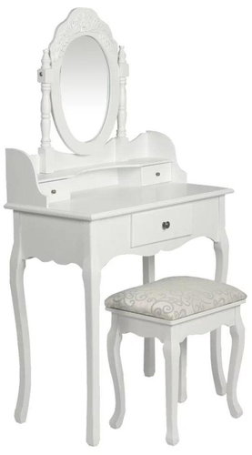 Dressing table with mirror and stool white - Dressing Table - Main image
