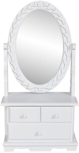 Dressing table with oval folding mirror MDF - Dressing Table - Main image