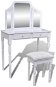 Dressing table with mirror 3 in 1, stool and 2 drawers white - Dressing Table