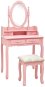 Dressing table with stool pink 75 × 69 × 140 cm pavlovnia - Dressing Table